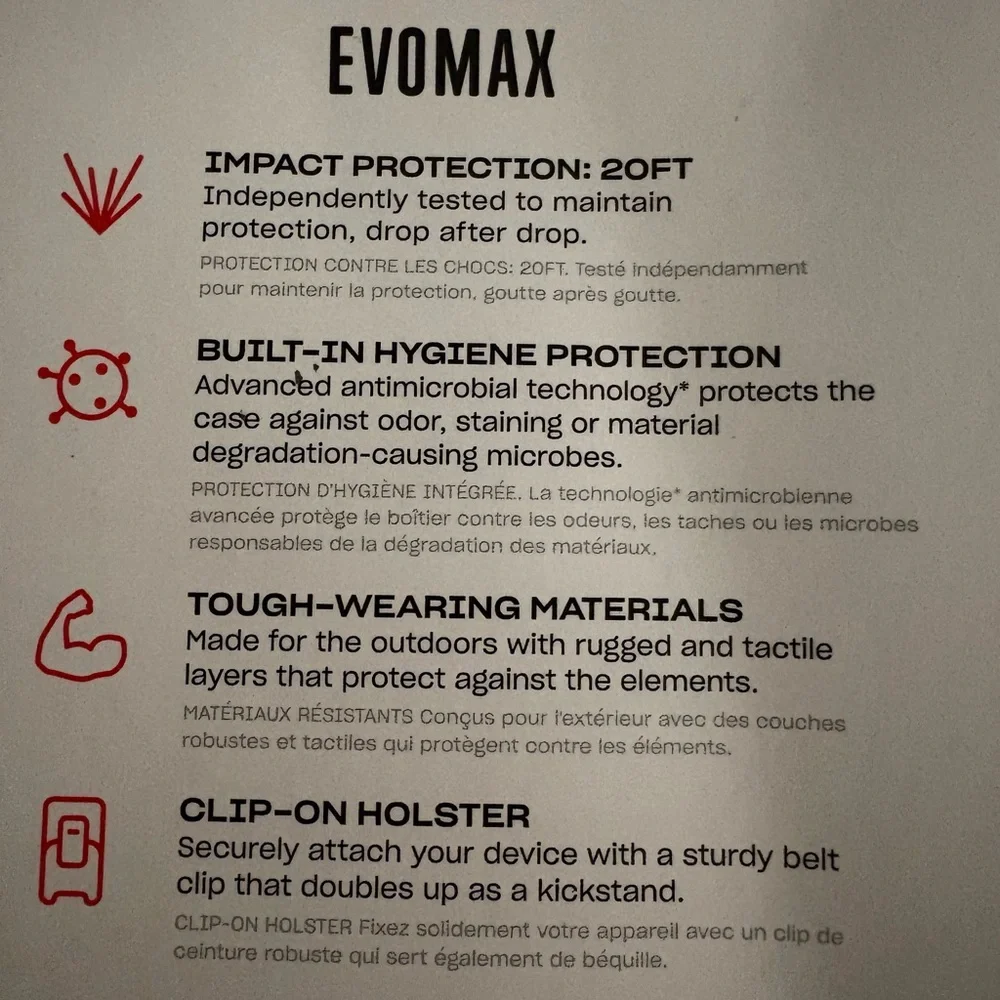NEW Tech21 EvoMAX Case iPhone 13- 20 ft Drop Protection- Black / With Holster